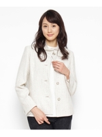 スピンツイードスタンドカラージャケット/ブラック(019)