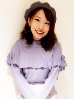 フリルリボンニットプルオーバー/ラベンダー