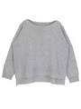 ボートネックボックスニットプルオーバー/杢グレー