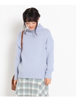 ボリュームタートルニット/サックス(090)