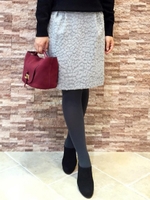 レオパードシャギータイトスカート/オフ／柄