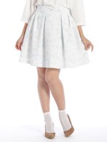 フェアリーフラワーリボンタックフレアースカート/青系