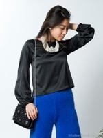 バックリボンブラウス[DRESS]/ブラウン