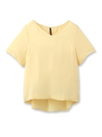 Vネック半袖ブラウス/レモンイエロー(031)