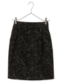 P.フロッキ―ジャガードスカート/ブラック