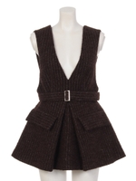 [GREED]WOOL STRIPE Sleeveless/BROWN