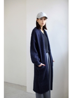 【AZUL by moussy】起毛ロングニットガウン/NVY