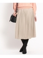 サテンプリーツスカート/ベージュ(052)
