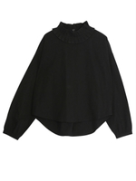 フリルカラーブラウス/ブラック