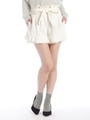 リボンプリーツショートパンツ/オフホワイト