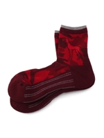 光吸収蓄熱迷彩ストライプソックス/ワインレッド(963)