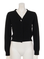 ビジューVネックショートカーディガン/グレー