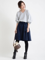 パイピングリボンスカート/ネイビー