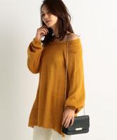 ギャザーボリューム袖ニット