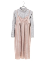 ・ベロアキャミソールセットワンピース/ブラック