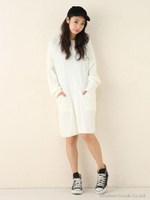 オーバーサイズニットOP/WHT