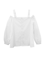 Wフロントオフショルダーブラウス/white