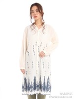 カットワークレース刺繍ワンピース/オフホワイト