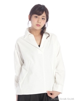 スキッパ―ブラウス/ブラック