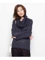 スヌード付きラメニット/ネイビー(093)
