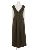 タックデザインマキシワンピース/BROWN