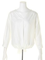 バックリボンゆるブラウス/ネイビー