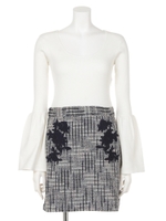 レースモチーフknitコンビOP/WHT