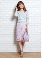 レース刺繍タイトスカート/ピンク