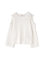 肩開きリボンプルオーバー/ホワイト(030)