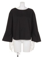 袖切替ベーシックブラウス/ブラック