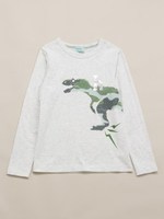 21/-天竺恐竜PT長袖Tシャツ/グリーン