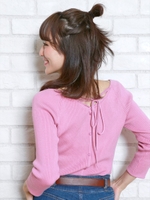 チョーカー付ハートカットニット/ホワイト