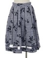 千鳥フラワーフロッキー加工スカート/ベージュ