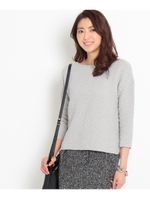 前後差ジグザグニット/サックス(090)