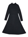 back ribbon turtlenrck dress/BEIGE