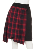 サイドジップ×プリーツスカート/グレー