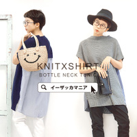 ニット＆シャツ　切替えプルオーバー