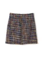 ツイードリングジップスカート/グレー(021)