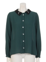 ツインコビニャーブラウス/ダークグリーン