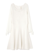 《EDIT COLOGNE》リボンレーススリーブワンピース/ピンク(090)