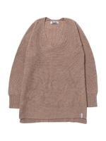 V NECK KNIT TOP/グレー