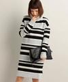 マルチボーダー柄ニットワンピース