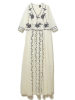 刺繍シフォンマキシワンピース/ホワイト