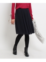 [L]ラフィネジョーゼット消しプリーツスカート/ブルー系(094)