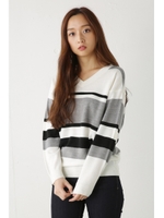 【1/5までNEWYEARSALE価格】【AZUL by moussy】ウォッシャブルソフトタッチ前後2WAYドルマンプルオーバー/M/WHT