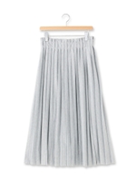 ◆ポンチロングプリーツスカート/グレー(012)