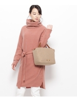 ベルテッド起毛タートルワンピース/ベビーピンク(071)