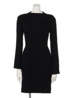 リブニットワンピ/Black