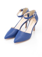 ローヒールストラップパンプス/ロイヤルブルー