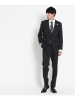 ストライプ柄ベーシックスーツ/ブラック(019)